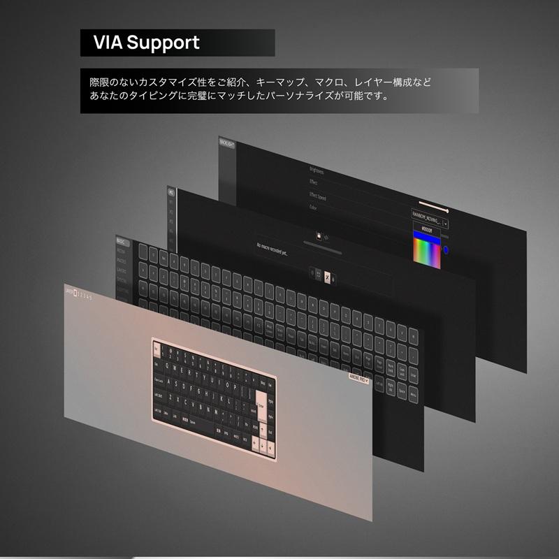 Mistel Barocco Mistel AirOne Pro 65%レイアウト 日本語キー配列 薄型 メカニカルキーボード VIA対応 ML-MD68PRO-Jシリーズ ミステル