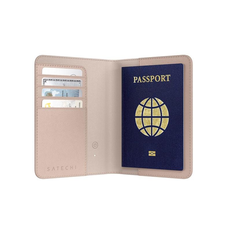 ♡Bb右1063 未使用保管品 パスポートカバー 追跡可能 探す アプリ SATECHI Satechi Vegan-Leather FindAll(TM) Passport Cover Find My