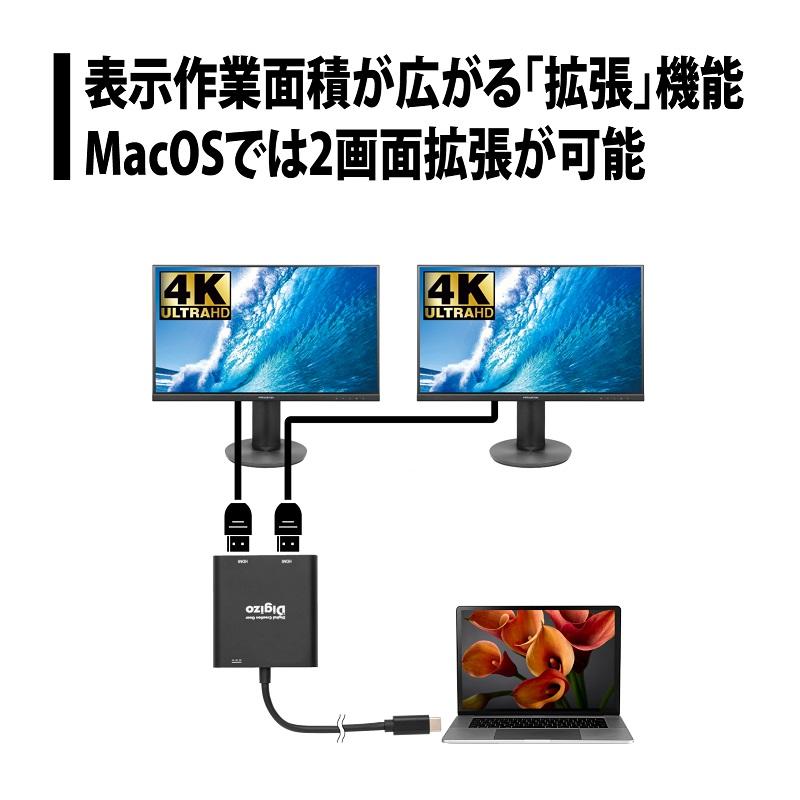 PRINCETON（プリンストン） Digizo HDMI 4K×2ポート出力可能 Type-C
