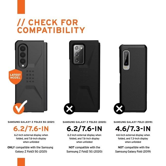 （在庫限り）UAG Galaxy Z Fold3用ケース CIVILIAN ソリッドデザイン 全3色 耐衝撃 UAG-GLXZFD3Cシリーズ ユーエージー 衝撃吸収 ギャラクシー フォールド3 | URBAN ARMOR GEAR | 13