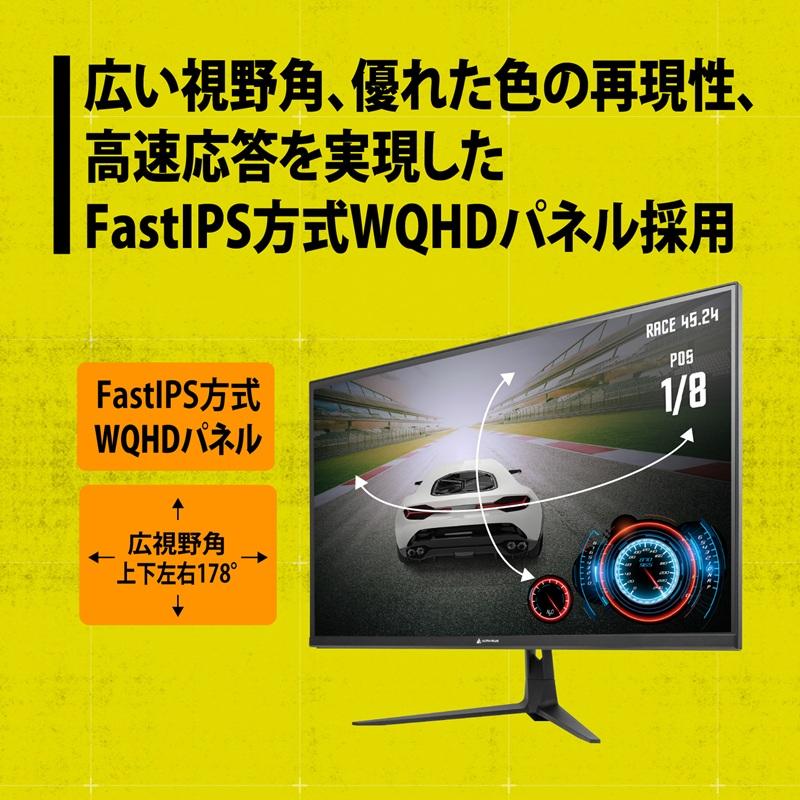 プリンストン ULTRA PLUS FastIPS方式パネル採用 27型 ハイリフレッシュレート 180Hz WQHD 液晶ディスプレイ UP-P27Q180 ゲーミング 27インチ HDMI DisplayPort | ULTRA PLUS（プリンストン） | 02