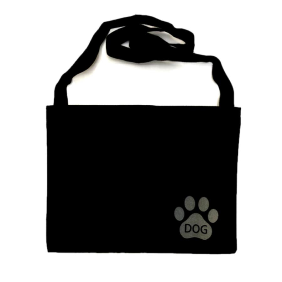 お散歩バッグ 犬 わんちゃん 反射 ショルダーバッグ  キャンバスサコッシュ(インナーポケット付) 夜間交通安全 |  | 01