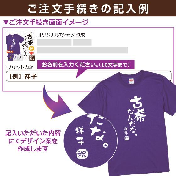 古希 お祝い 70歳 古希のお祝い Tシャツ 女性 男性 紫 プレゼント 名入れ 綿100％ 5.6oz 古希シリーズ｜print-laboratory｜06