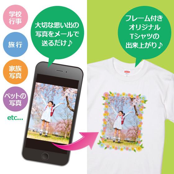 Tシャツ オリジナル 写真 プリント 作成 フレーム テンプレート 1枚から 写真入り プレゼント 自作 安い 父の日 ペット 綿100％ ホワイト | United Athle | 01