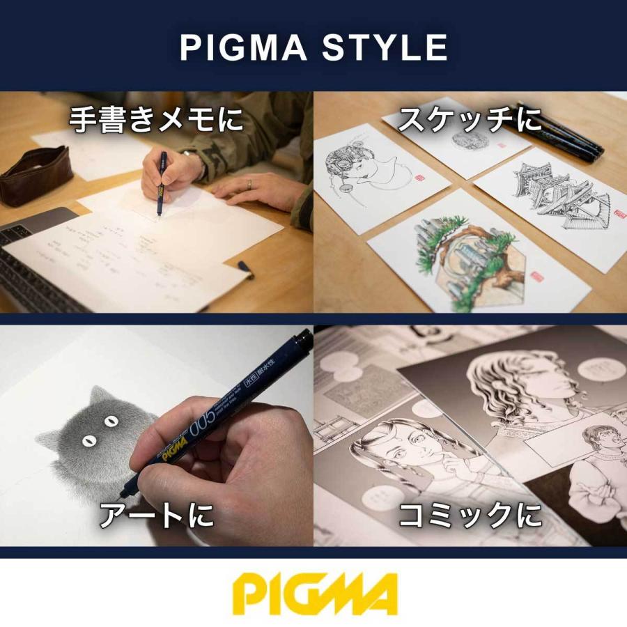 [サクラクレパス] 水性ペン ピグマ 01 黒 あか セピア SAKURA PIGMA waterbased pigment ink pen
