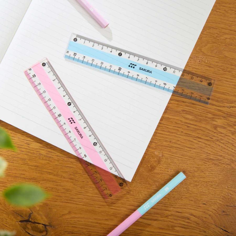 サクラクレパス 小学生文具 読み取りやすい 直線定規15cm ものさし GJ
