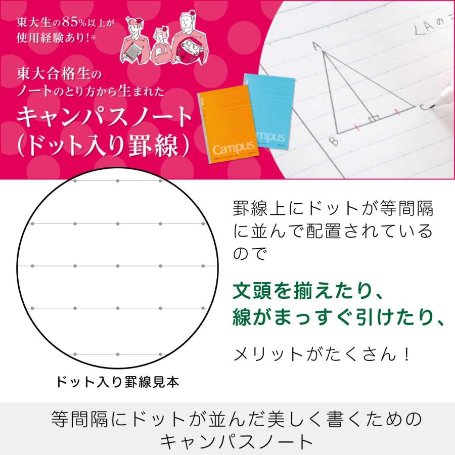 Campus（KOKUYO） [コクヨ] 10冊セット ドット入り罫線 キャンパス