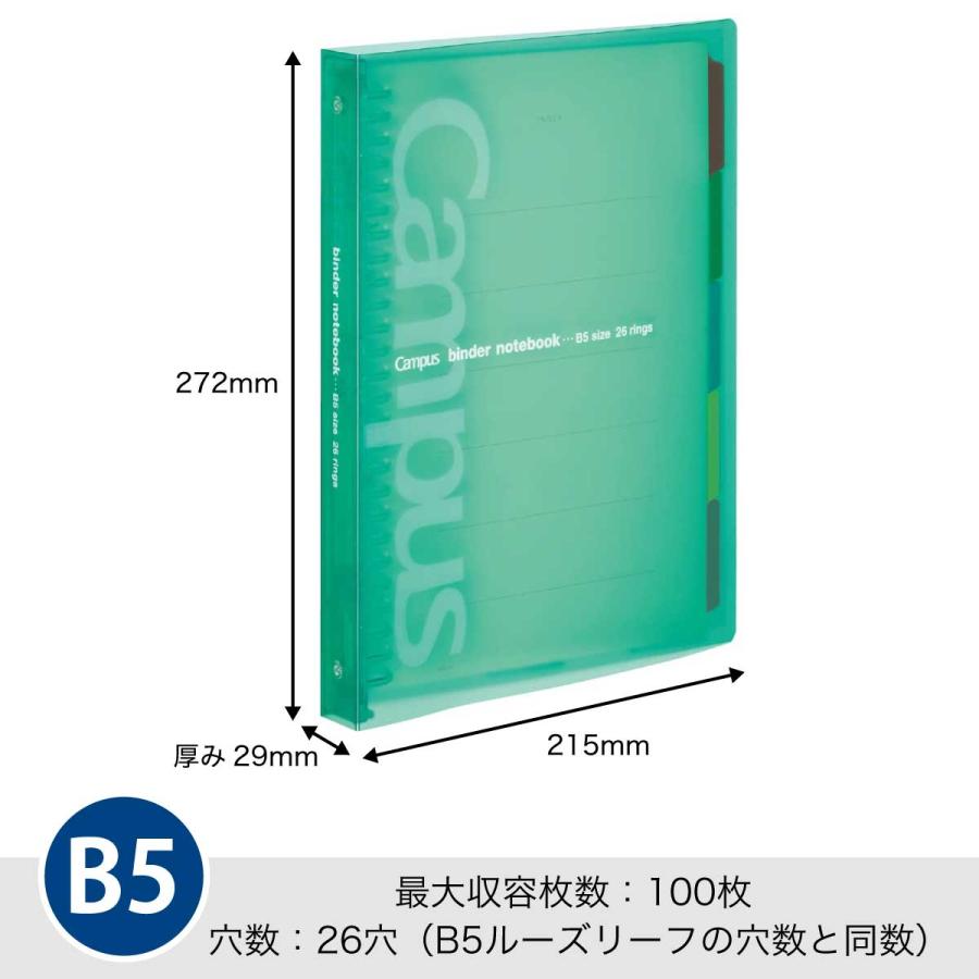 KOKUYO（コクヨ） 5冊セット B5 100枚収納 キャンパスバインダー 26穴