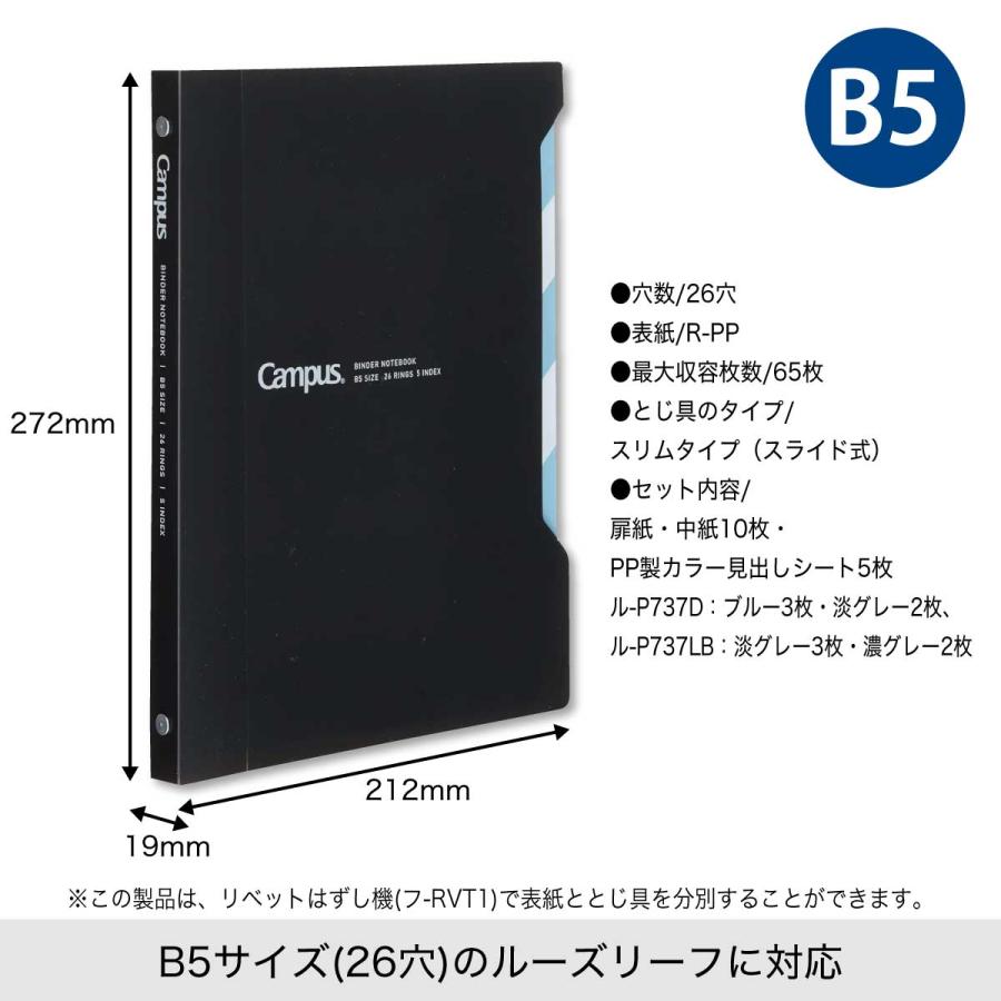 Campus（KOKUYO） [コクヨ] 5冊セット B5 スリム インデックスで開け