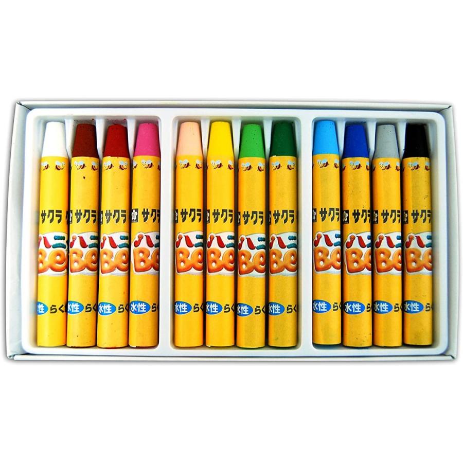 サクラクレパス] 水性クレヨン ミツロウ入り ハニーBee 12色 WY12R1
