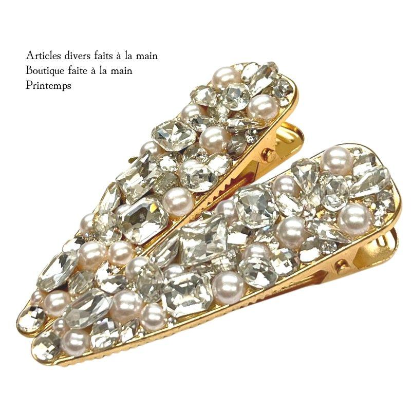 SWAROVSKI（スワロフスキー） ヘアクリップ 80×22mm ビジュー パール