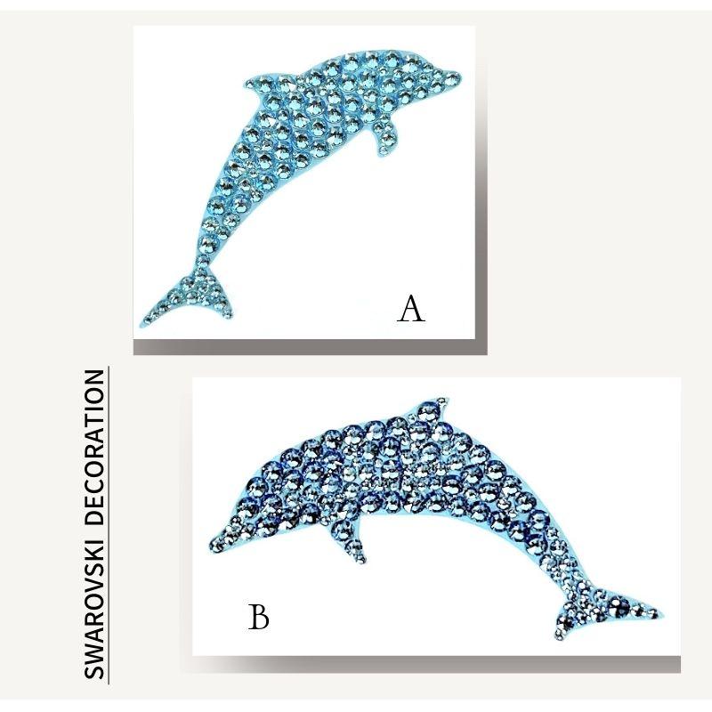 スワロフスキー デコシール イルカ 70mm ポイントシール かわいい 大人 女子 スマホ いるか 海 マリングッズ ステッカー｜printemps-0410｜04