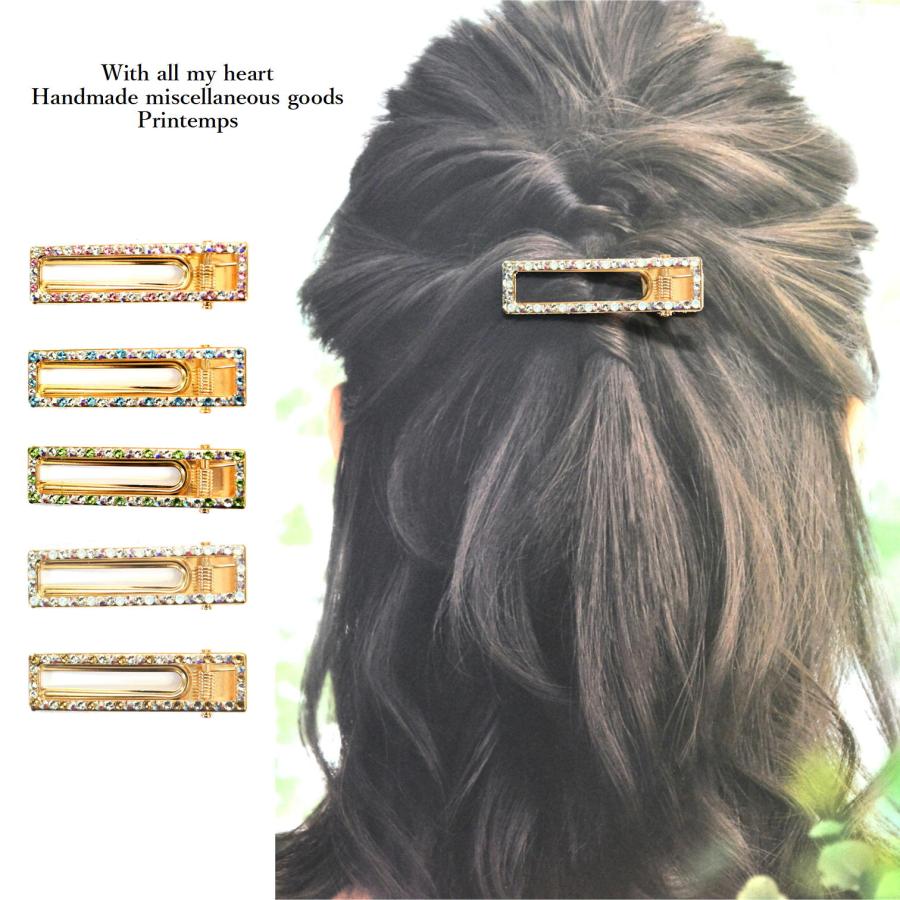 Swarovski ヘアアクセサリー SWAROVSKI（スワロフスキー） ヘアクリップ 60×15mm PA アウトレット