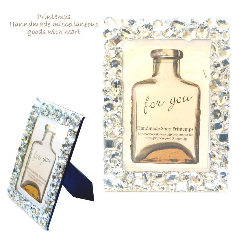 写真立て フォトフレーム ビジューストーン デコ ポストカード プレゼント キラキラ 写真 Handmadeshop Printemps 通販 Yahoo ショッピング