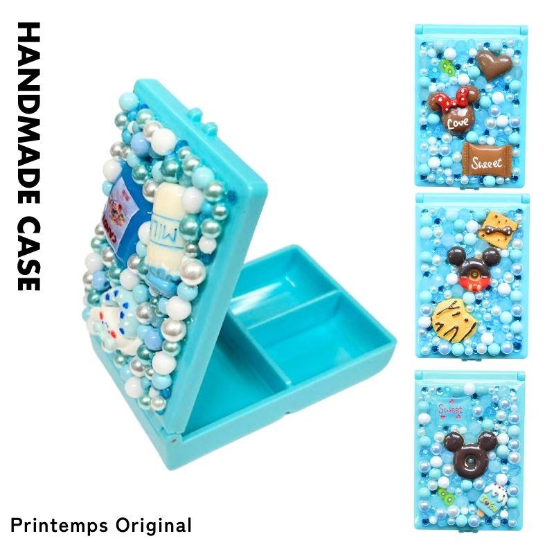 サプリメントケース かわいい スイーツデコ スクエア型 Sサイズ ブルー