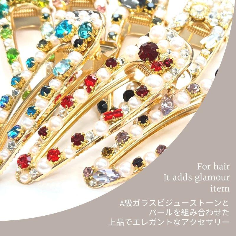 SWAROVSKI（スワロフスキー） ヘアクリップ ビジュー パール 80×22mm