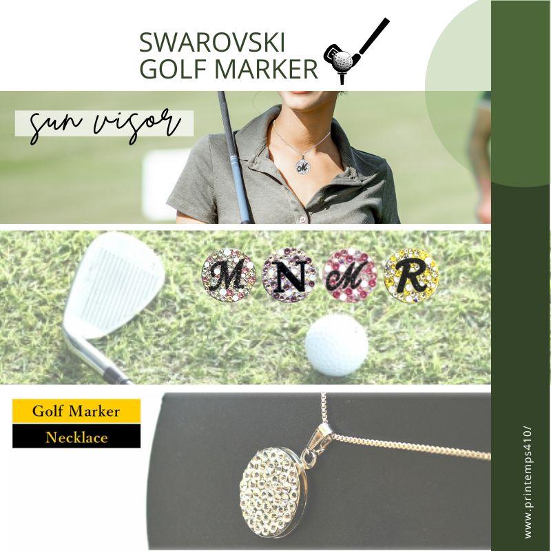SWAROVSKI（スワロフスキー） ゴルフマーカー ネックレス イニシャル