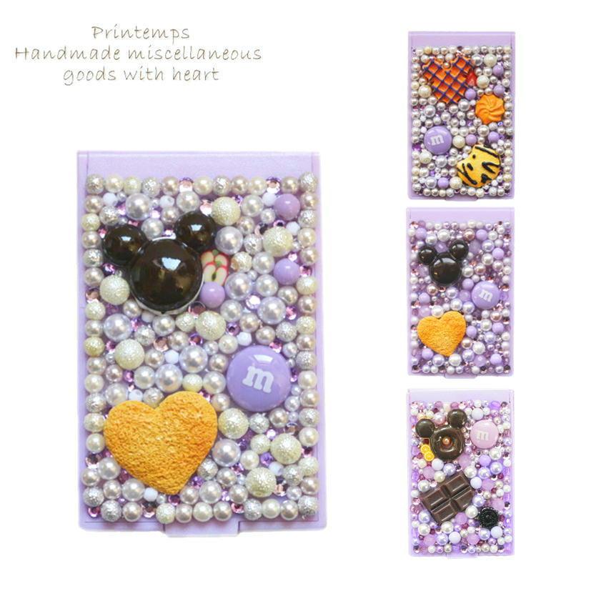 スイーツデコ 折りたたみ スタンドミラー Sサイズ パープル 鏡 ミラー