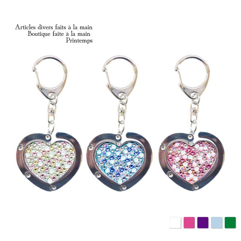 Swarovski Mix Color バッグハンガー キーホルダー ハート型 バッグチャーム Handmadeshop Printemps 通販 Yahoo ショッピング