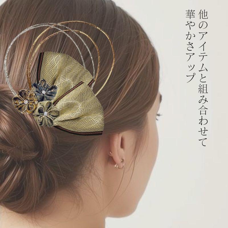 髪飾り 縁ピン2本セット 和装 かんざし 着物 浴衣 祭り 袴 和 軽量
