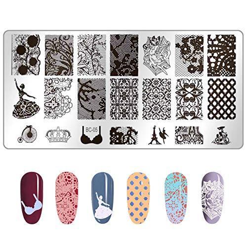 高評価の贈り物 レース編み道具 材料 Nail Nn0001 T094 8 Fba17 Niceneededレースネイルアートスタンピングキット ネイルプレートネイルアートスタンピングテンプレートレースパターンで画像を印刷 レース8