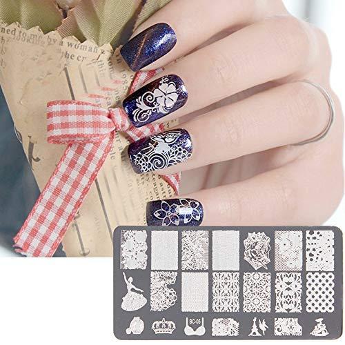 高評価の贈り物 レース編み道具 材料 Nail Nn0001 T094 8 Fba17 Niceneededレースネイルアートスタンピングキット ネイルプレートネイルアートスタンピングテンプレートレースパターンで画像を印刷 レース8