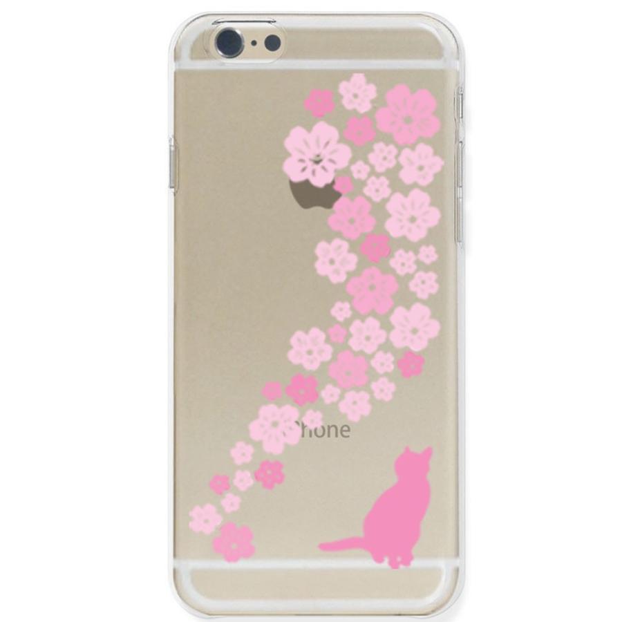 Iphone6s ケース ストラップホール付き ハードケース クリア ポリカーボネイト 桜と猫 8 Printplus 通販 Yahoo ショッピング