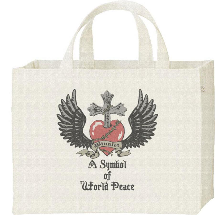 ウィング・ハート（羽根はーと）/キャンバスバッグ・スクエア　カレッジバッグ | 