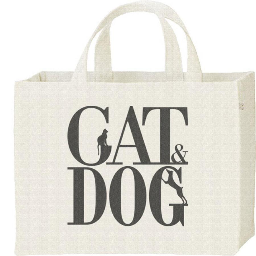 キャット＆ドッグ（犬猿の仲）/キャンバスバッグ・スクエア　カレッジバッグ | 