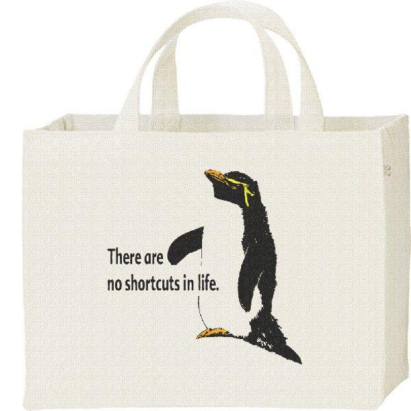 イワトビ ペンギン（人生に近道はない）ぺんぎん/キャンバスバッグ・スクエア　カレッジバッグ | 