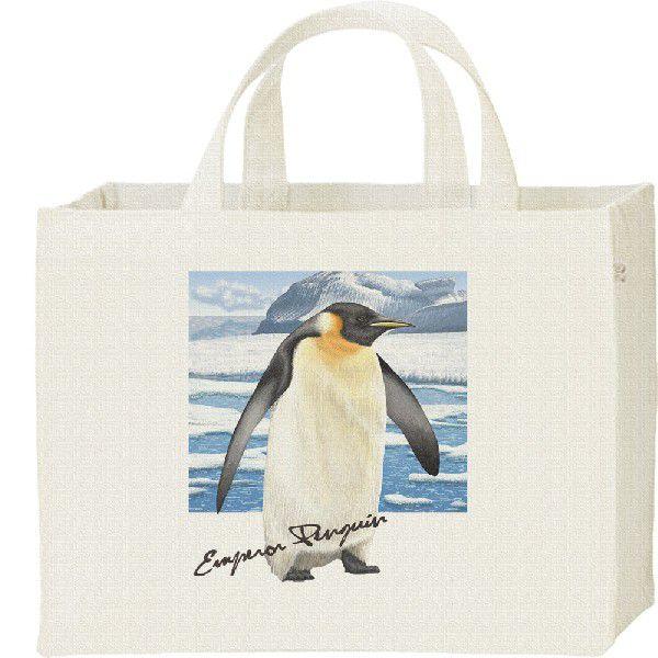 ペンギン ＋背景（皇帝ぺんぎん）/キャンバスバッグ・スクエア　カレッジバッグ | 