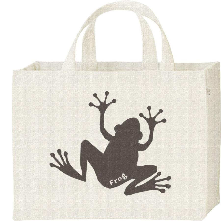 カエル（蛙シルエット）/キャンバスバッグ・スクエア　カレッジバッグ | 