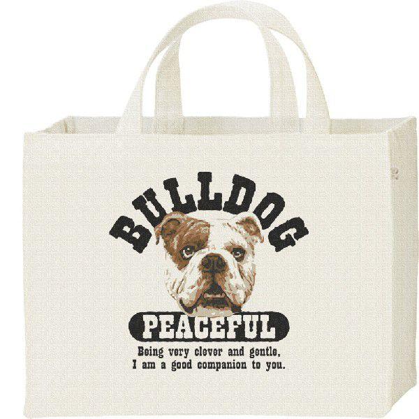 穏やかブルドッグ（ぶるどっぐ）/キャンバスバッグ・スクエア　カレッジバッグ | 