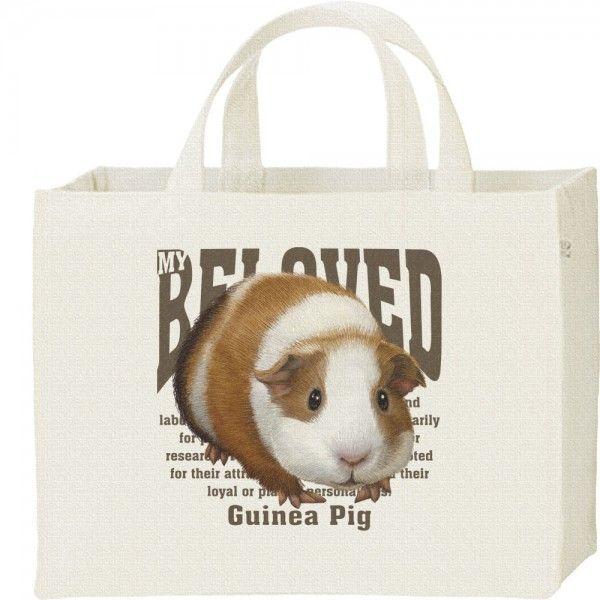 モルモット（ペット シリーズ）/キャンバスバッグ・スクエア　カレッジバッグ | 