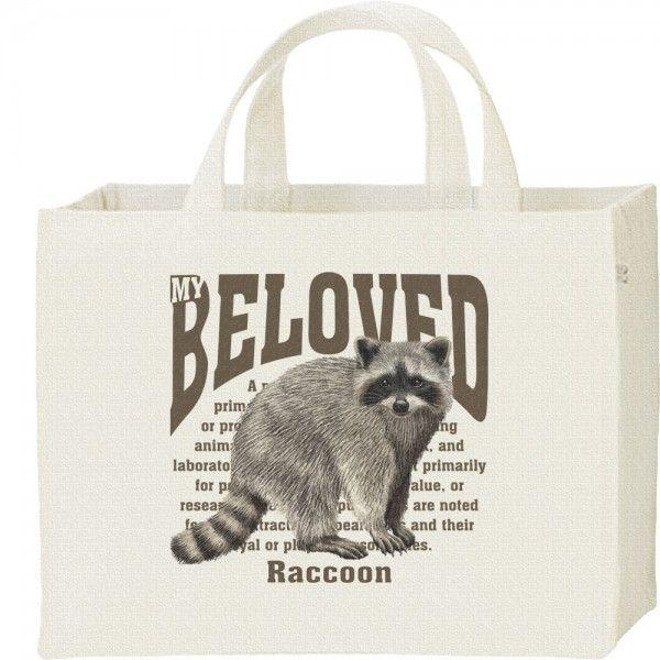 アライグマ/ペット シリーズ/キャンバスバッグ・スクエア　カレッジバッグ | 