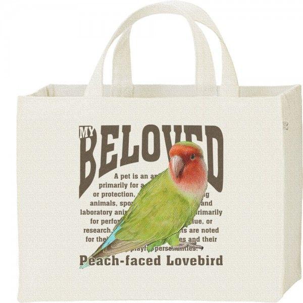 コザクラ インコ/鳥/ペット シリーズ/キャンバスバッグ・スクエア　カレッジバッグ | 