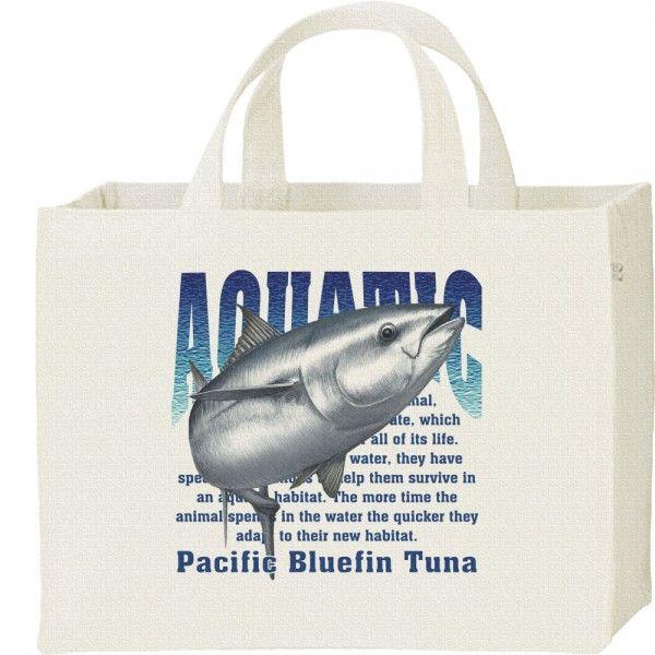 クロ マグロ/鮪（水棲生物シリーズ）/キャンバスバッグ・スクエア　カレッジバッグ | 