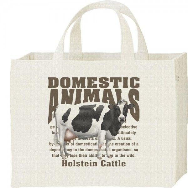ホルスタイン牛（乳牛）/飼育動物・家畜/キャンバスバッグ・スクエア　カレッジバッグ | 
