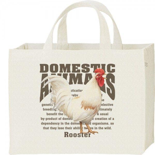 鶏（ニワトリ）/飼育動物・家畜/キャンバスバッグ・スクエア　カレッジバッグ | 