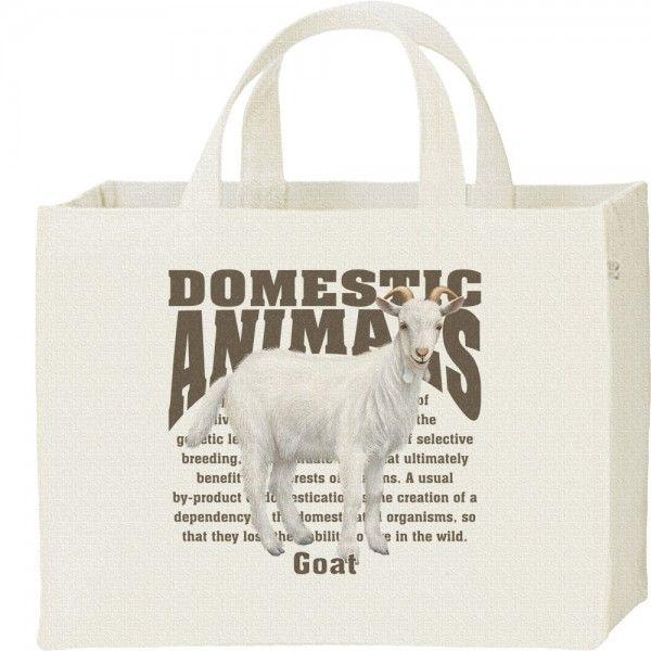 山羊（ヤギ）/飼育動物・家畜/キャンバスバッグ・スクエア　カレッジバッグ | 