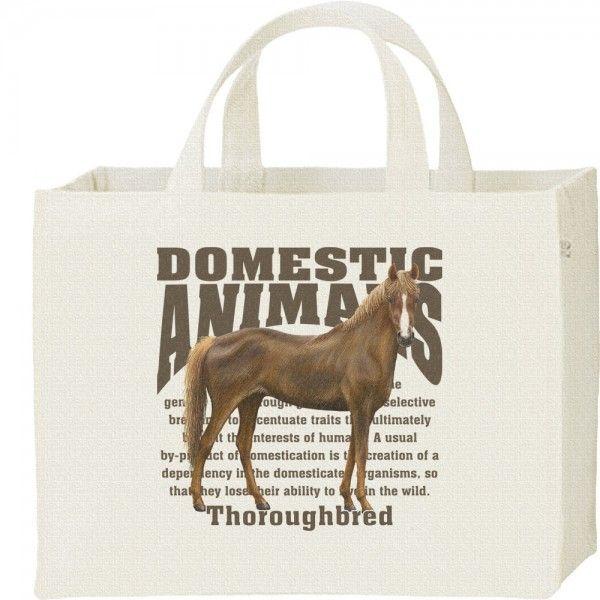 馬（サラブレッド）/飼育動物・家畜/キャンバスバッグ・スクエア　カレッジバッグ | 