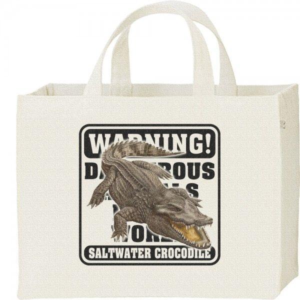 鰐（イリエワニ）/危険生物シリーズ/キャンバスバッグ・スクエア　カレッジバッグ | 