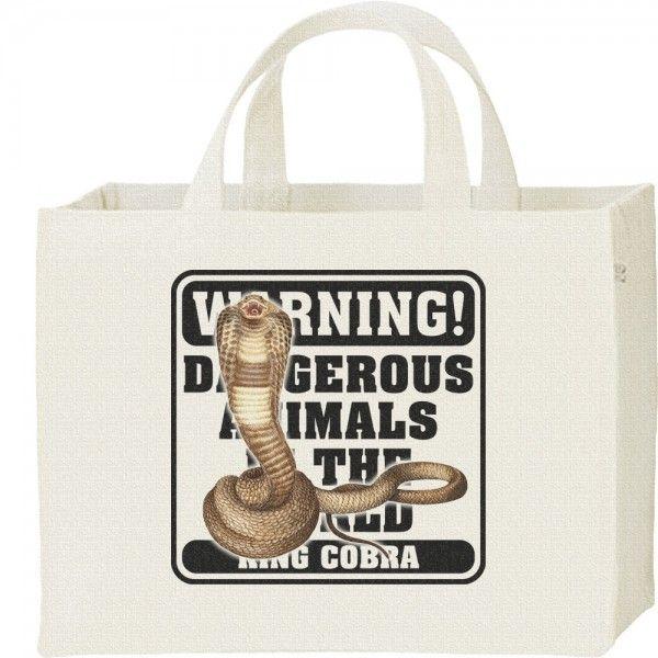 キング コブラ/危険生物シリーズ/キャンバスバッグ・スクエア　カレッジバッグ | 
