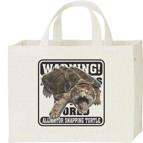 ワニガメ（亀）/危険生物シリーズ/キャンバスバッグ・スクエア　カレッジバッグ | 