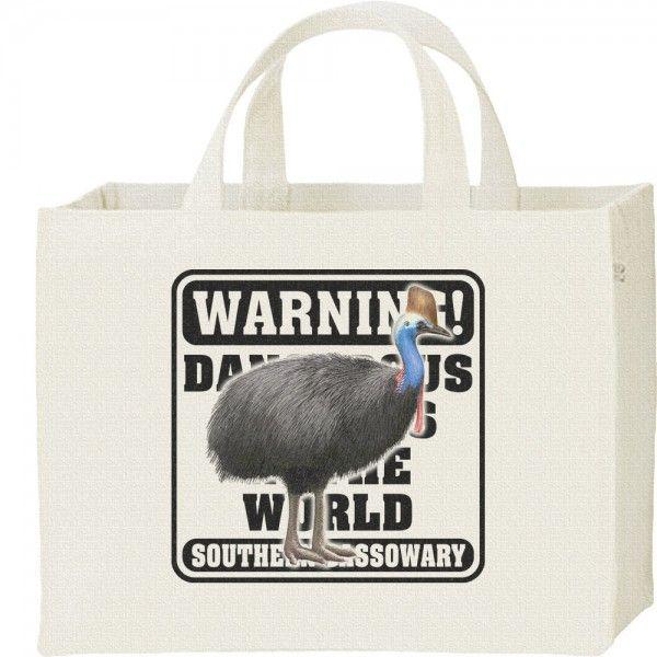 ヒクイドリ（火食い鳥）/危険生物シリーズ/キャンバスバッグ・スクエア　カレッジバッグ | 