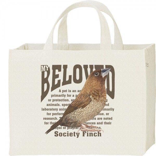 十姉妹（ジュウシマツ）/ペット シリーズ/キャンバスバッグ・スクエア　カレッジバッグ | 