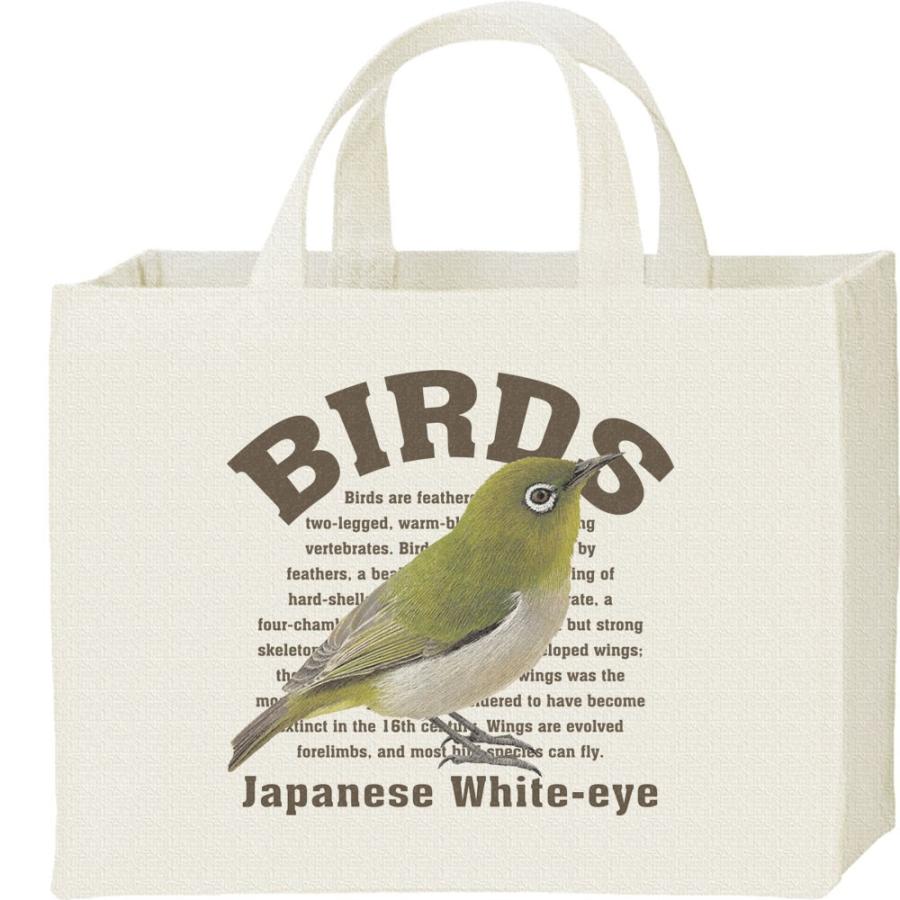メジロ（鳥シリーズ）/キャンバスバッグ・スクエア　カレッジバッグ | 