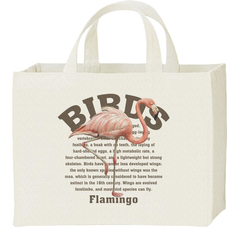 フラミンゴ（鳥シリーズ）/キャンバスバッグ・スクエア　カレッジバッグ | 