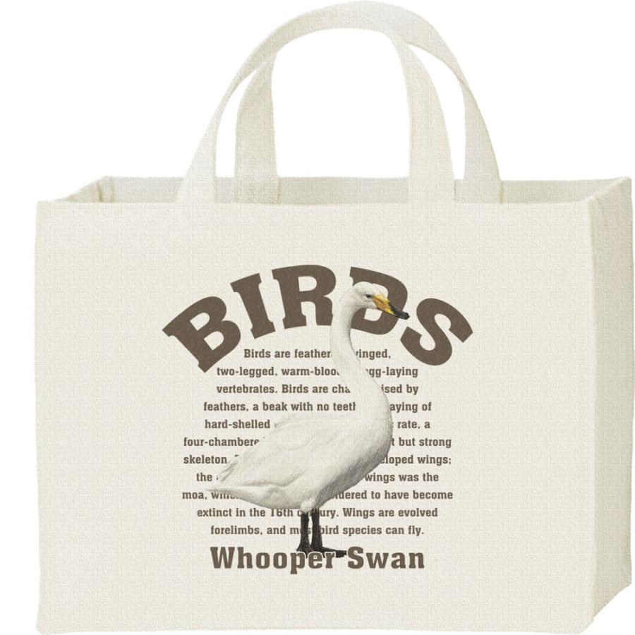 ハクチョウ（鳥シリーズ）/キャンバスバッグ・スクエア　カレッジバッグ | 