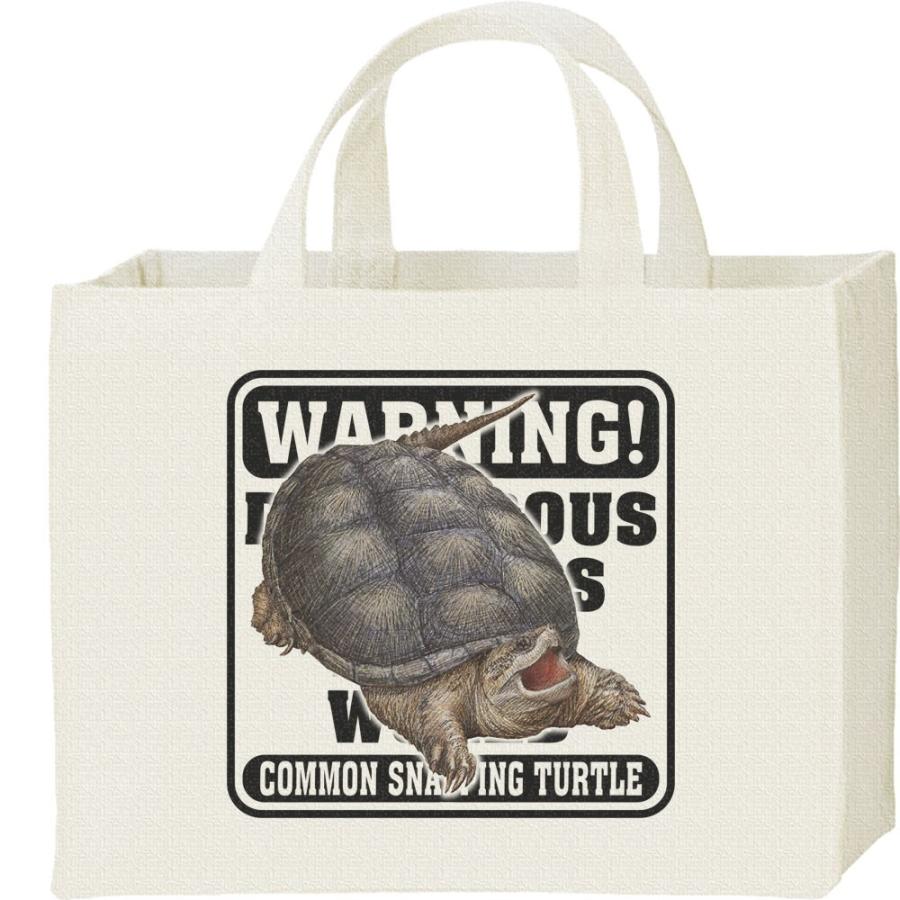 カミツキガメ（亀）危険生物シリーズ/キャンバスバッグ・スクエア　カレッジバッグ | 